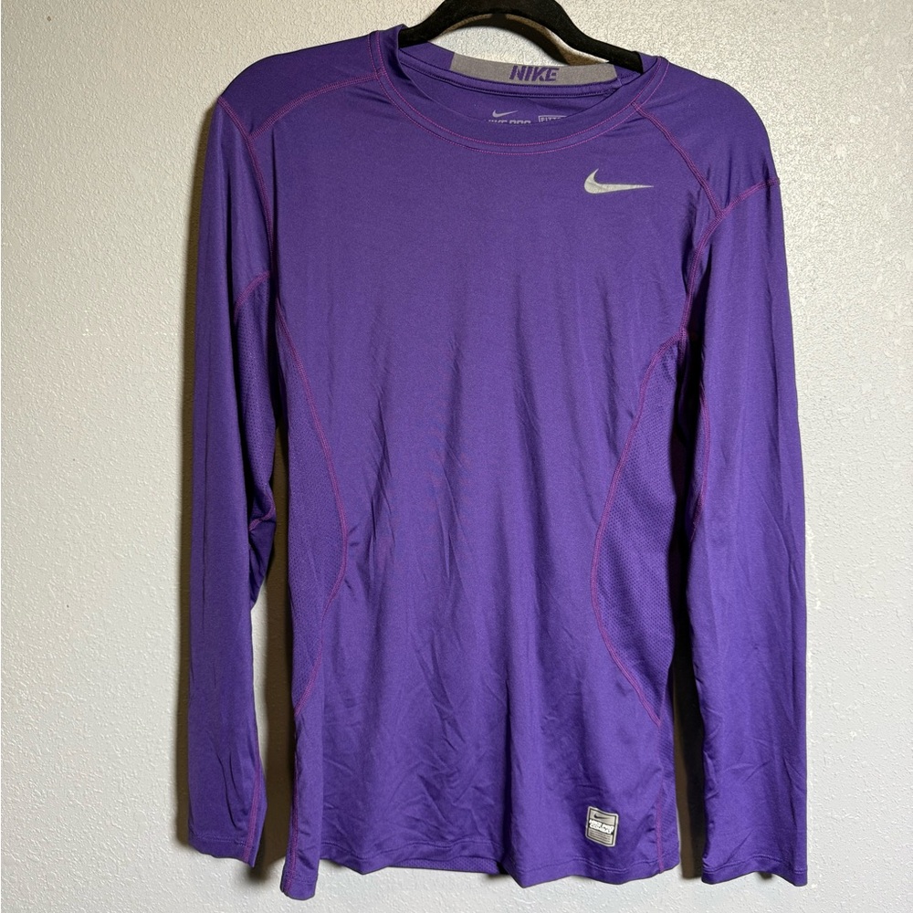 Nike Pro Combat Fitted Purple Shirt- Small‎